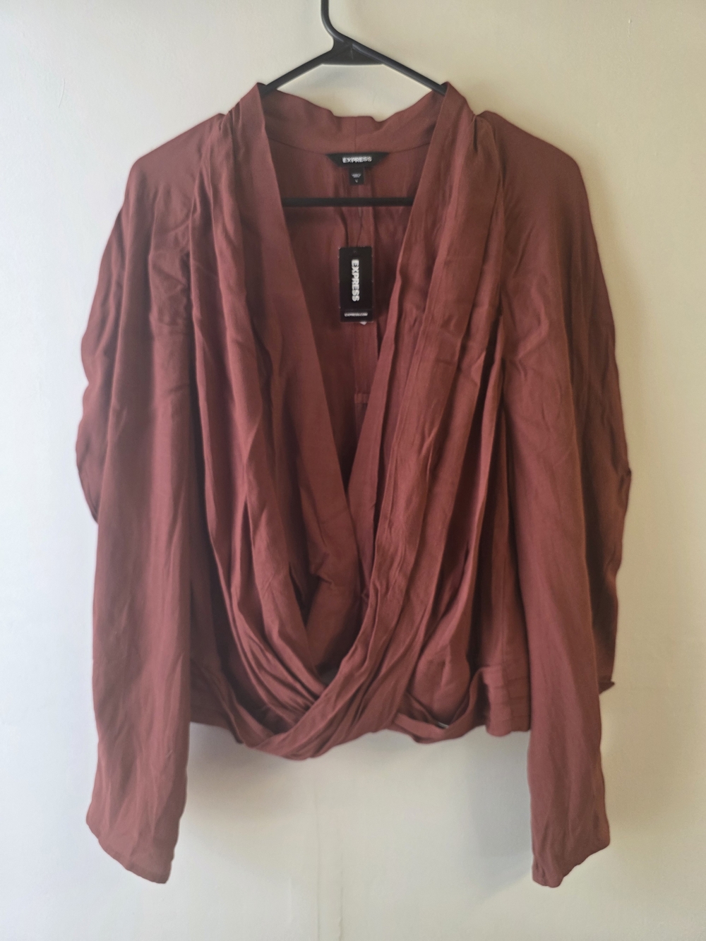 Express Women's Draped Front Blouse - Rust